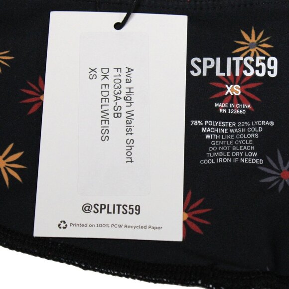 Splits59 Maya Techflex Seamless Sports Bra Black Floral Size XS - Picture 4 of 4